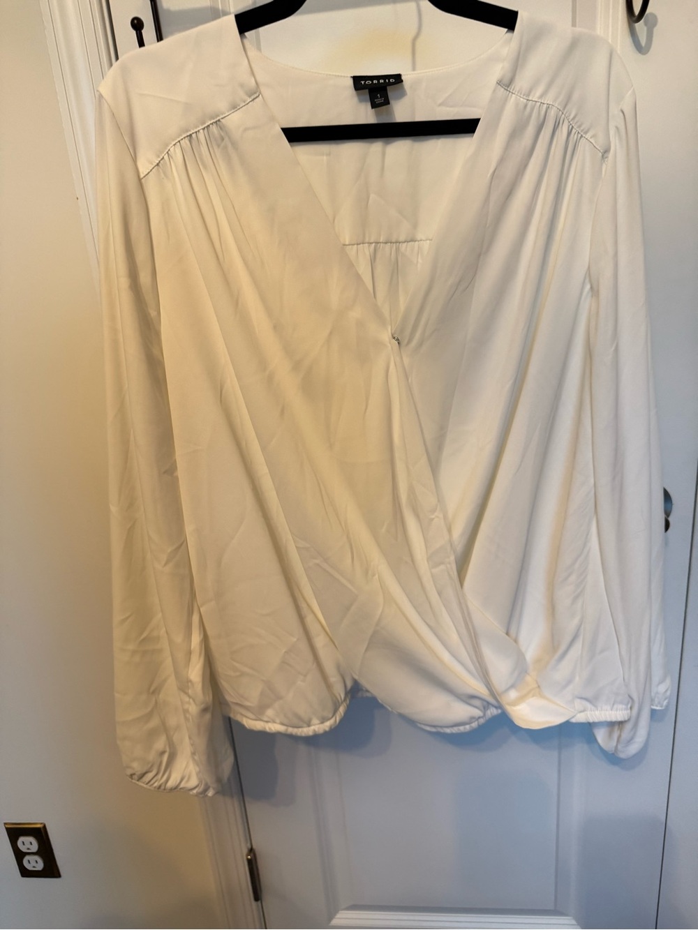 torrid white Wrap-Front Blouse